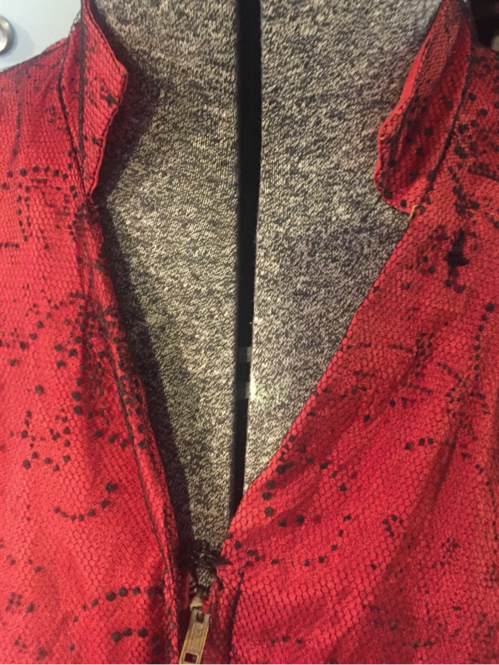 1940s red dress with overlay AS IS - Picture 7 of 10